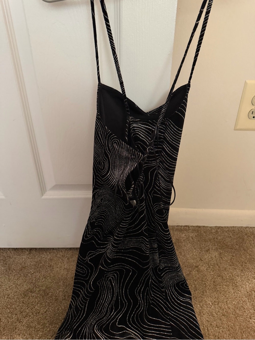 H&M Divided Black Dress with Silver Wave Accents